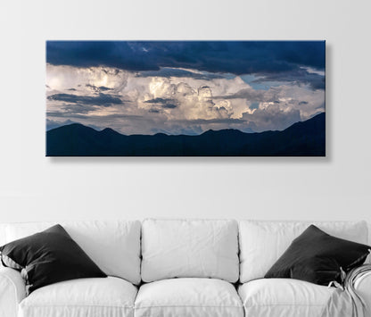 Indigo Wall Art with Tucson Arizona Monsoon Storm Clouds Panorama