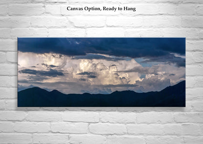 Indigo Wall Art with Tucson Arizona Monsoon Storm Clouds Panorama