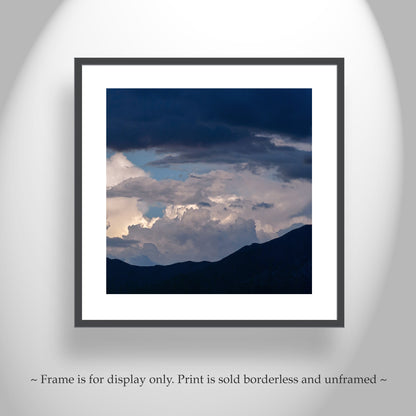 Bold Wall Decor with Indigo Blue Storm Clouds Set of 3 Pictures