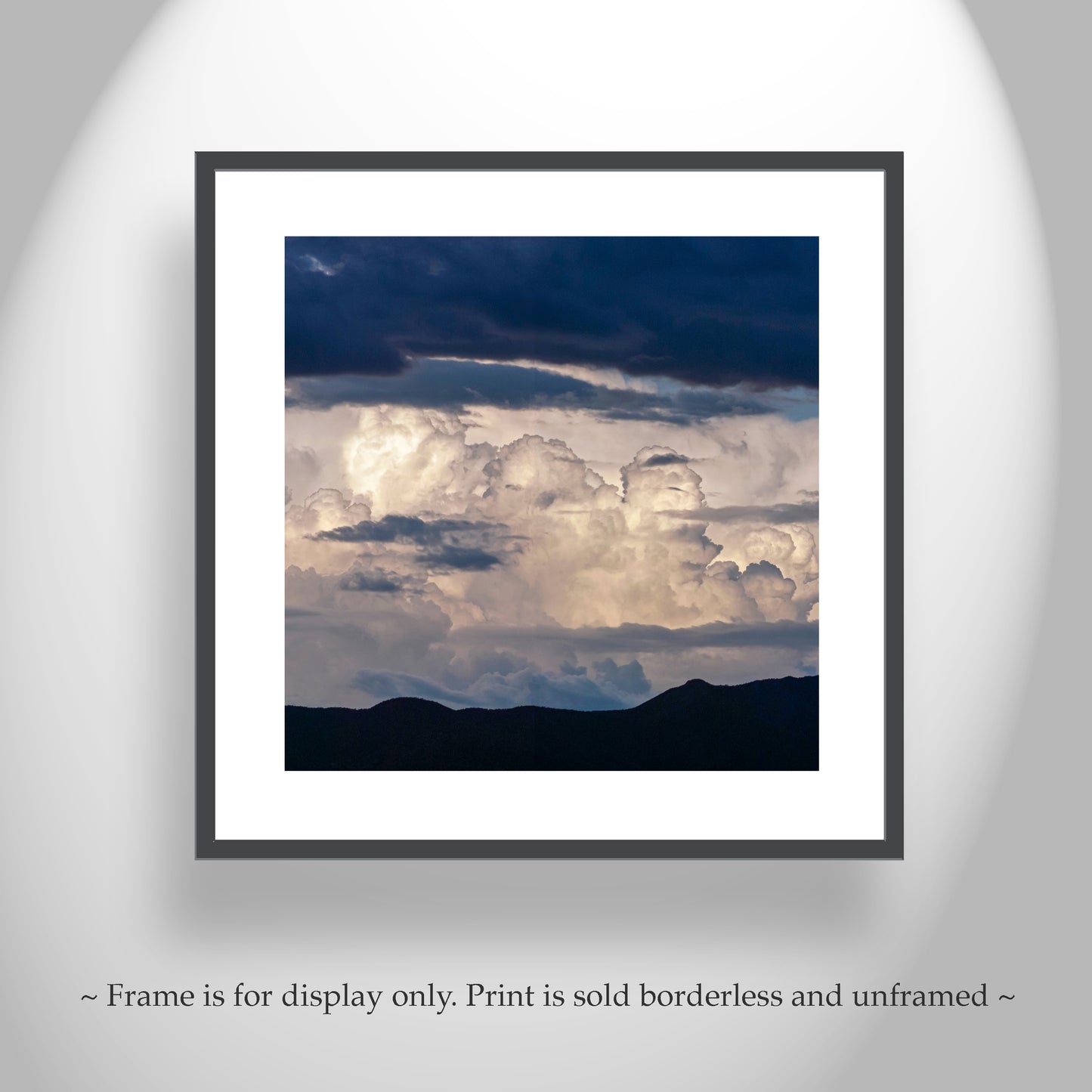 Bold Wall Decor with Indigo Blue Storm Clouds Set of 3 Pictures