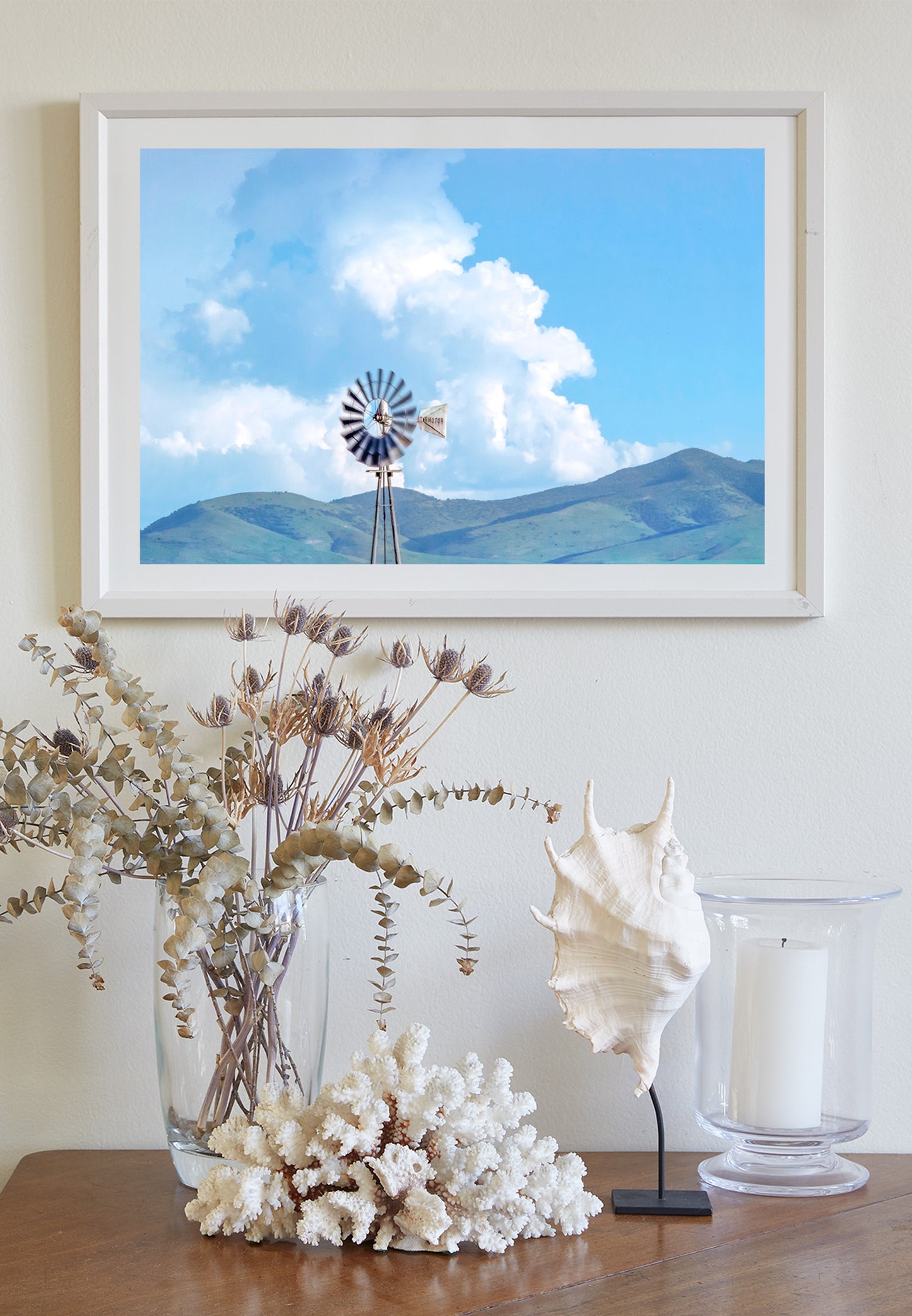 Farm Windmill Picture with Borderlands Arizona Landscape & Storm Clouds