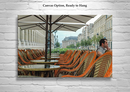 Bordeaux France Photograph with Street Cafe | Grand Theatre