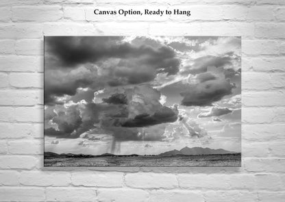 Black & White Fine Art Print | Southern Arizona Desert Storm Landscape