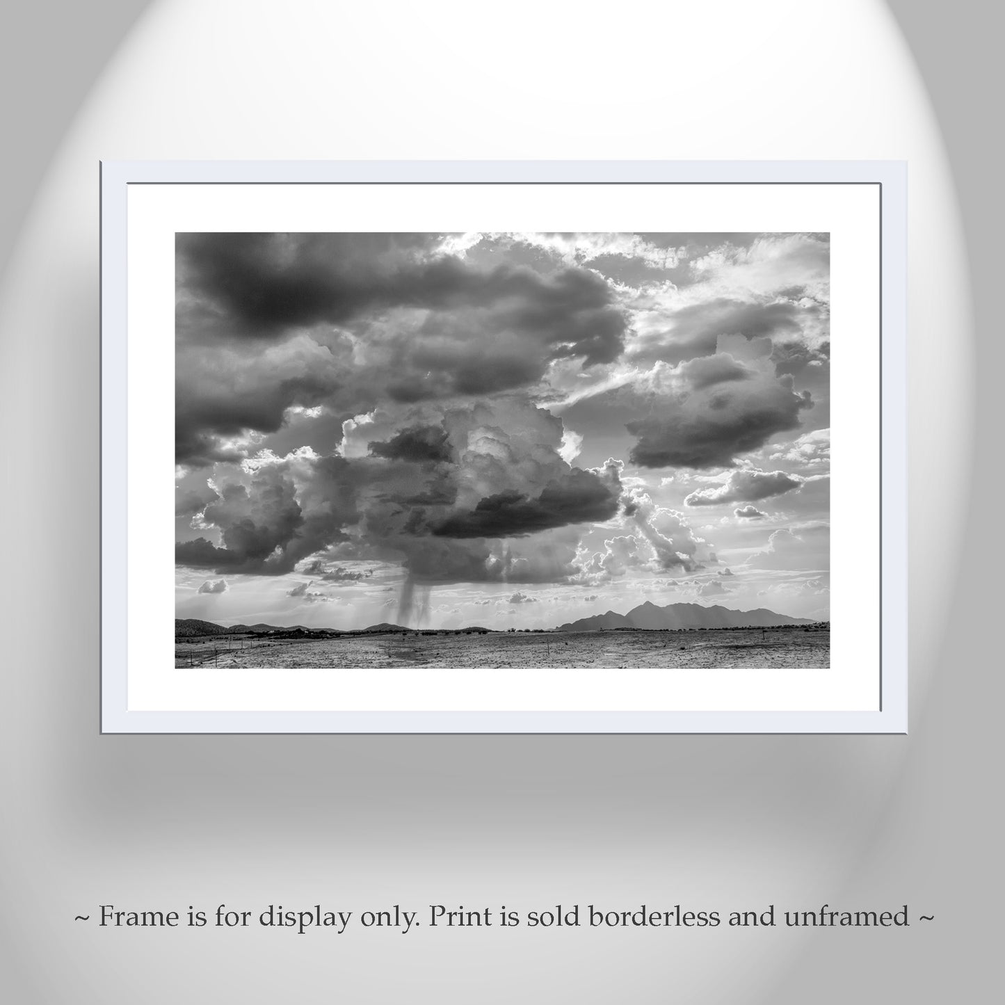 Black & White Fine Art Print | Southern Arizona Desert Storm Landscape