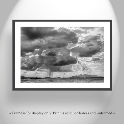 Black & White Fine Art Print | Southern Arizona Desert Storm Landscape