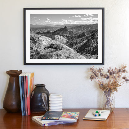 Arizona Atascosa Mountain Fine Art Print in Black & White