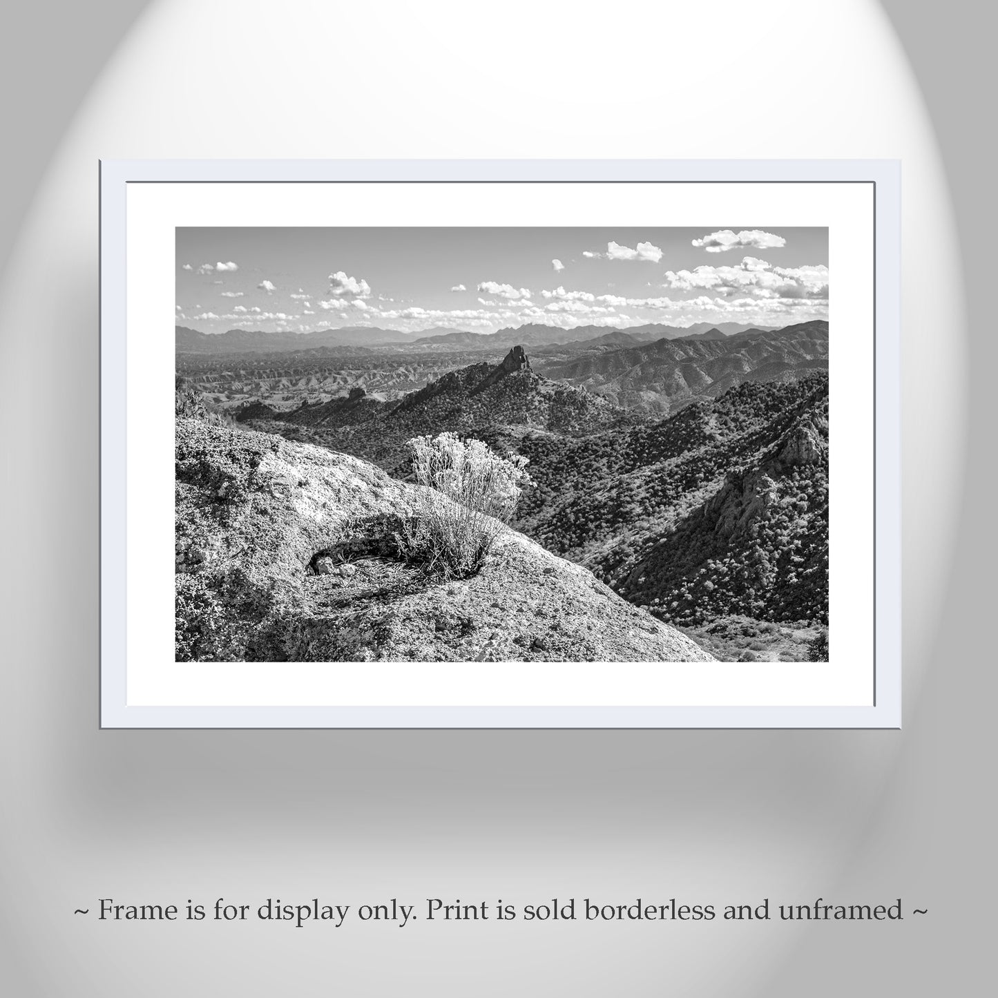 Arizona Atascosa Mountain Fine Art Print in Black & White