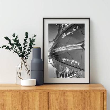 Crescent City California Harbor Abstract Nautical Art in Black & White