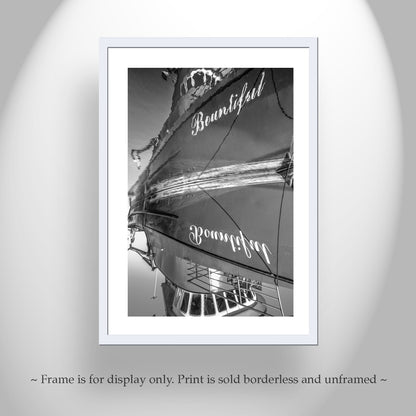 Crescent City California Harbor Abstract Nautical Art in Black & White