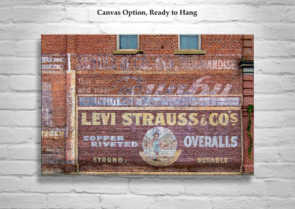 Vintage Levi Strauss Sign Jacksonville Oregon Brick Building