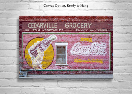 Vintage Coca Cola Sign on Brick Wall - Cedarville California