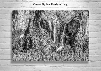 Black and White Photography Wall Art Yosemite Bridal Veil Falls