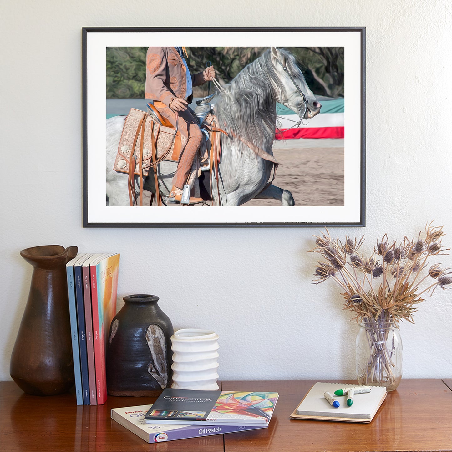 Vaquero Art Print | Mexican Cowboy on Spanish Dancing Horse at Tubac Arizona