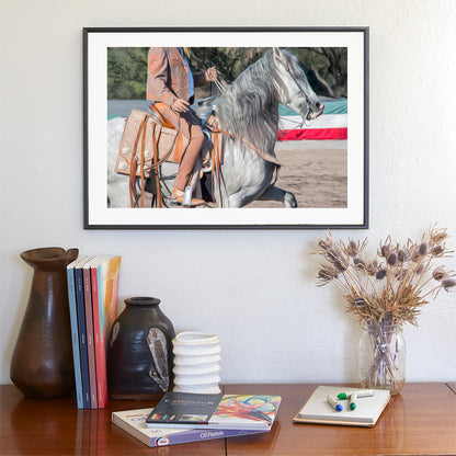 Vaquero Art Print | Mexican Cowboy on Spanish Dancing Horse at Tubac Arizona