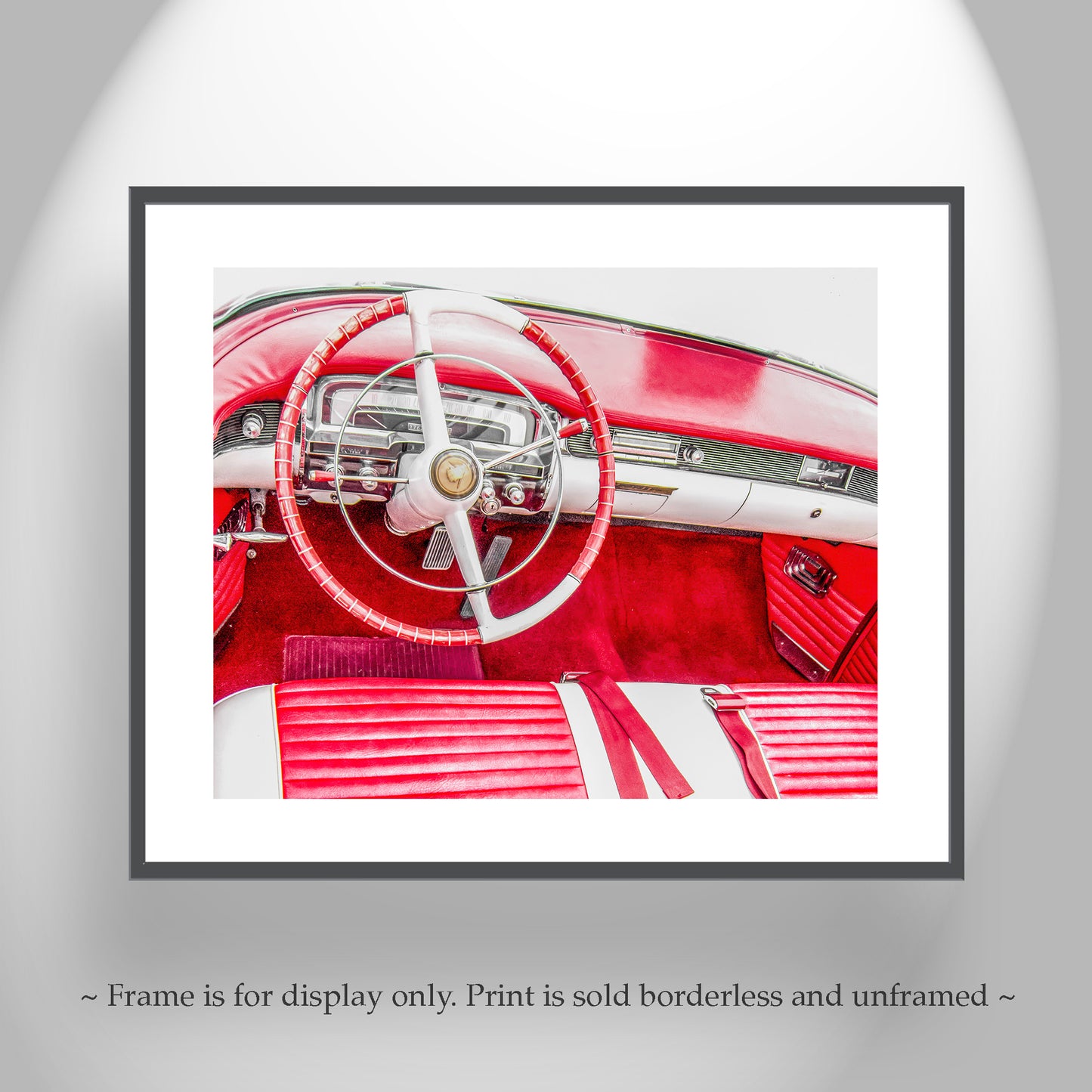 Vintage Red Cadillac Automobile Wall Art Print