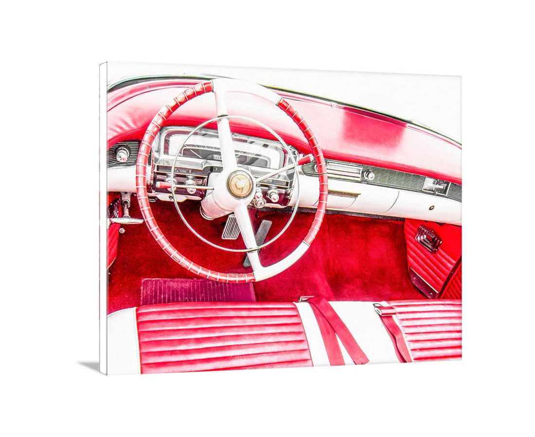 Vintage Red Cadillac Automobile Wall Art Print