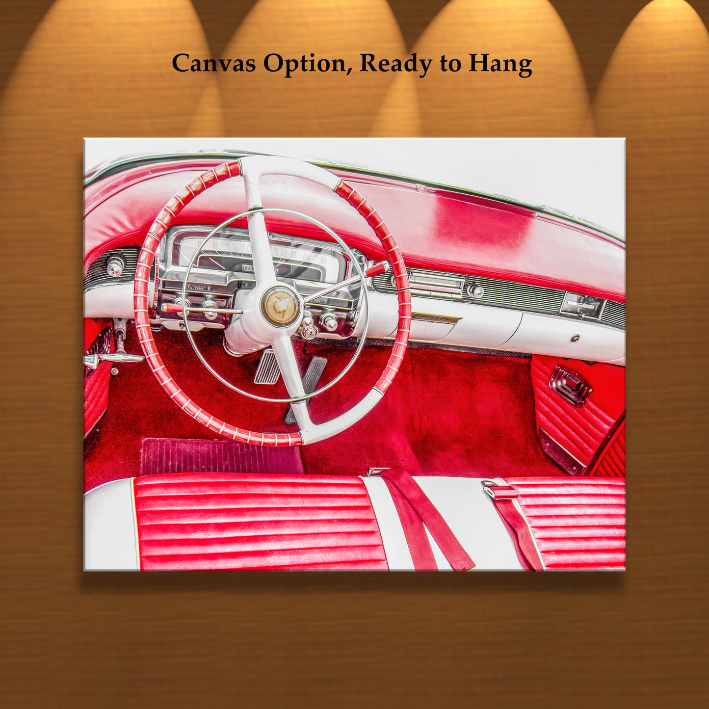 Vintage Red Cadillac Automobile Wall Art Print