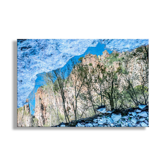 Abstract Fine Art Nature Print of Canyon Oasis Water Reflection