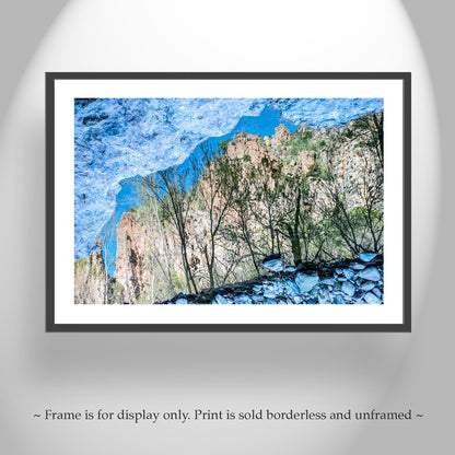 Abstract Fine Art Nature Print of Canyon Oasis Water Reflection