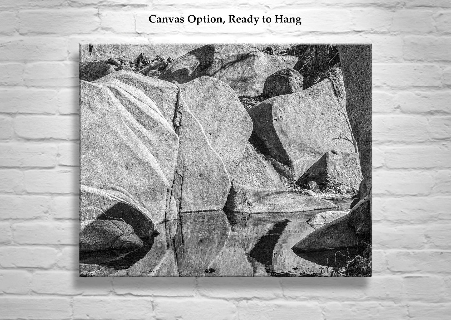 Tucson Arizona Desert Canyon Water in Black and White | Wilderness Outback Landscape Art