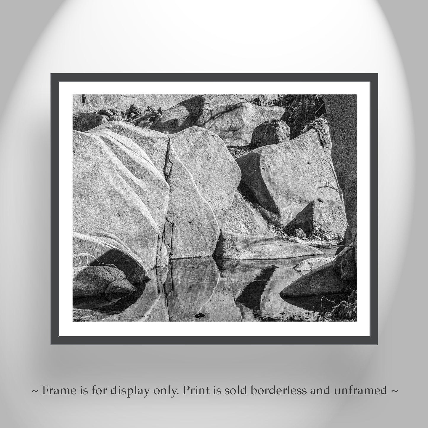 Tucson Arizona Desert Canyon Water in Black and White | Wilderness Outback Landscape Art