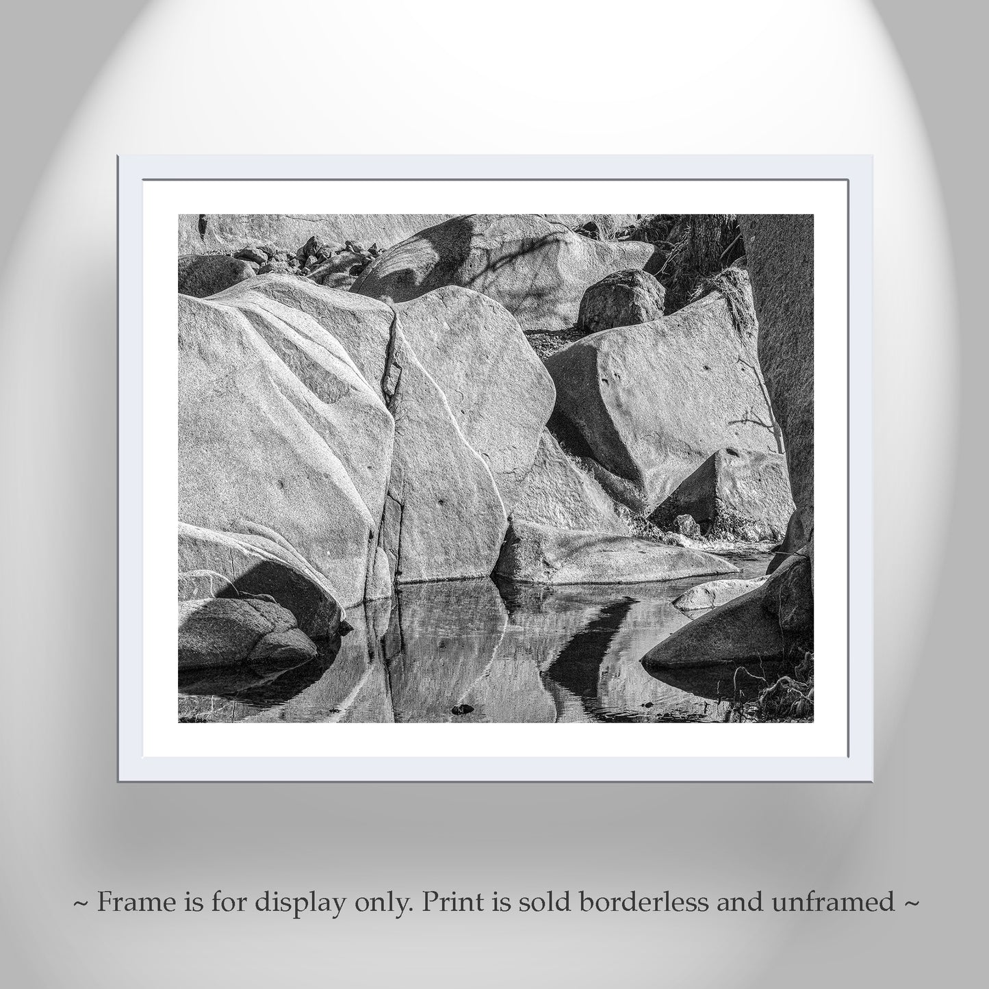 Tucson Arizona Desert Canyon Water in Black and White | Wilderness Outback Landscape Art