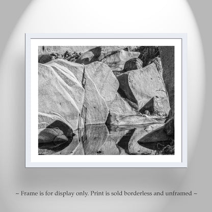 Tucson Arizona Desert Canyon Water in Black and White | Wilderness Outback Landscape Art