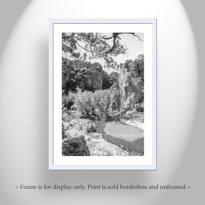 Black and White Tucson Arizona Desert Wilderness Canyon Photo