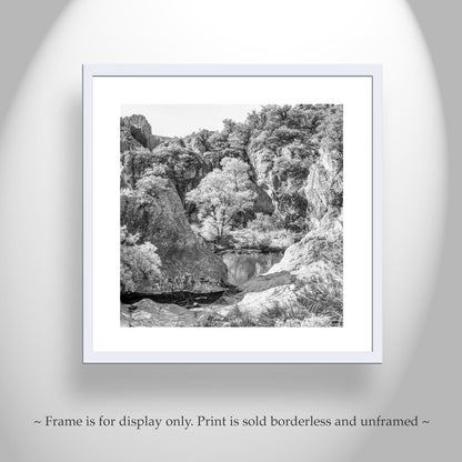 Mexico Border Canyon Arizona Artwork | Black and White Desert Print