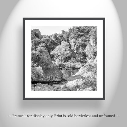 Mexico Border Canyon Arizona Artwork | Black and White Desert Print