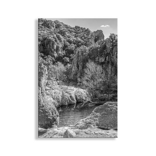 Black and White Arizona Wilderness Desert Canyon Landscape Art