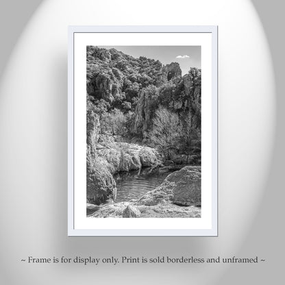 Black and White Arizona Wilderness Desert Canyon Landscape Art