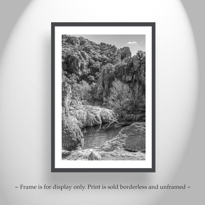 Black and White Arizona Wilderness Desert Canyon Landscape Art