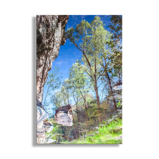 Arizona Canyon Creek Oasis Wall Art | Abstract Water Reflection Print