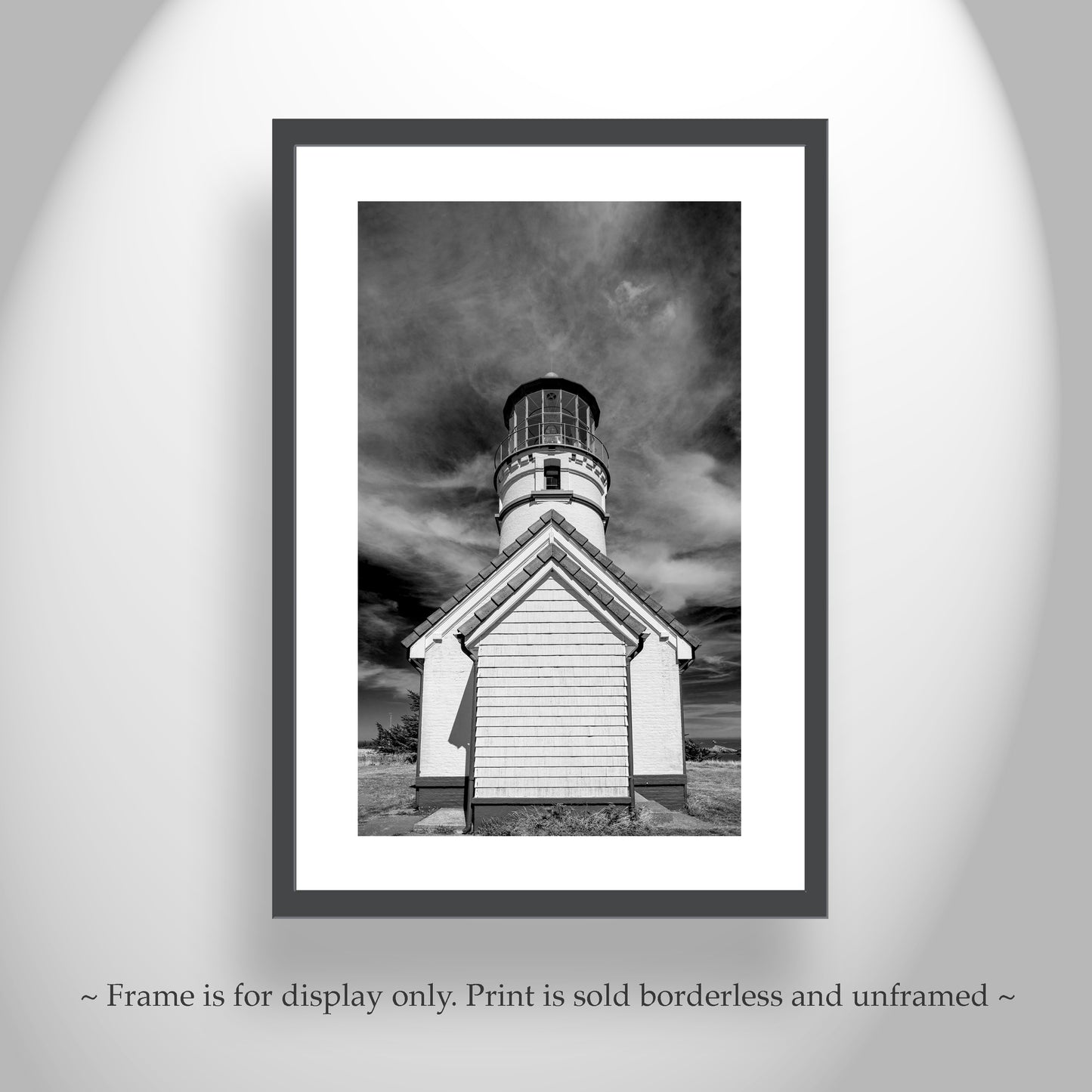 Cape Blanco Oregon Lighthouse Art Print in Black and White