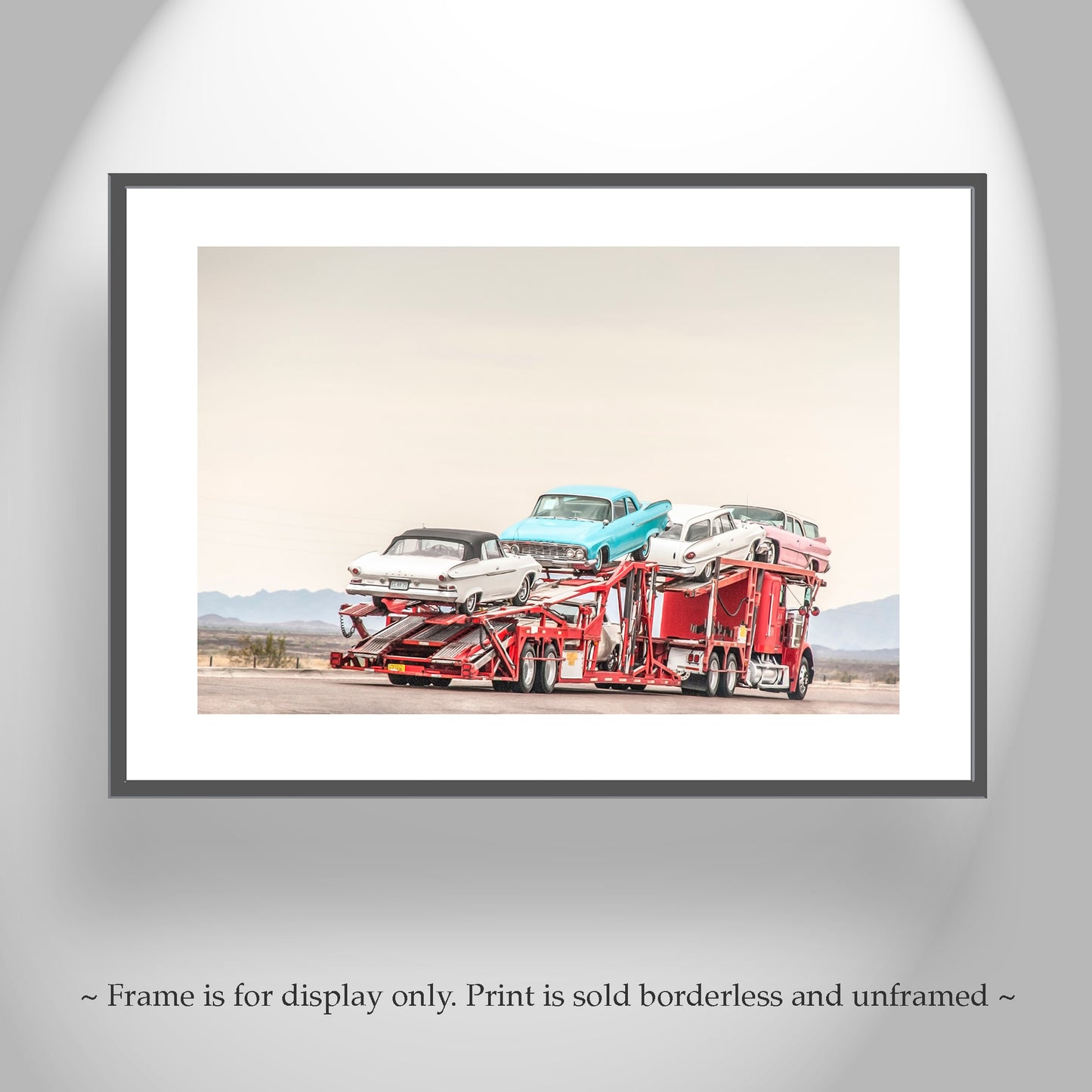 Road Trip Car Photography Art Print with Mid Century Cars