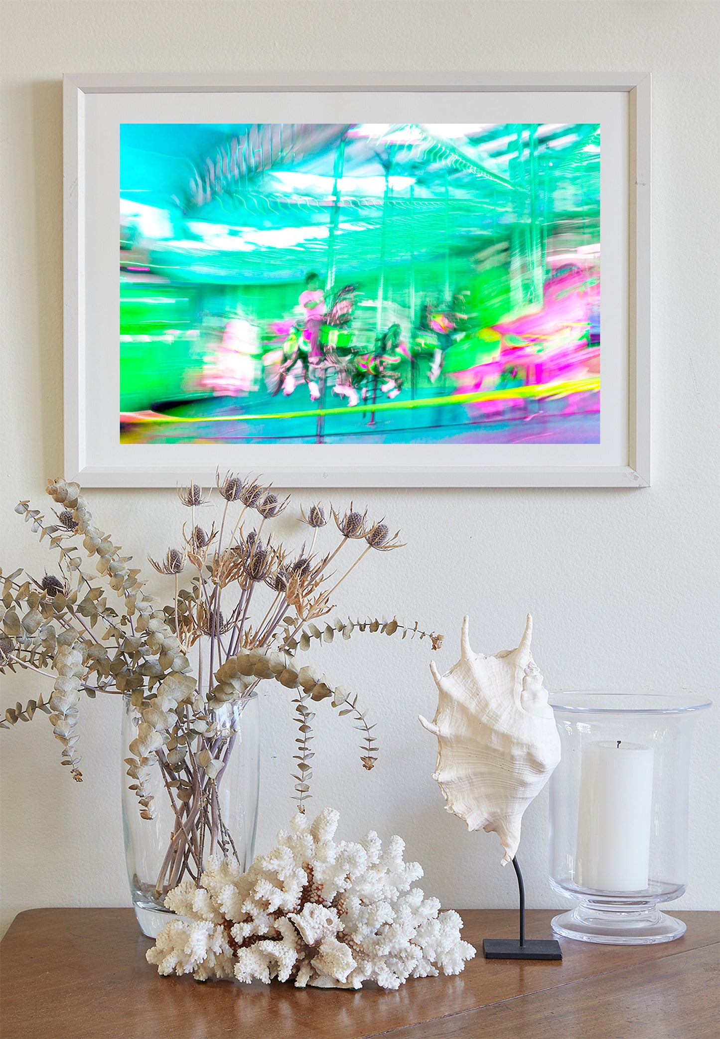 Santa Cruz CA Carousel Print | Vintage Boardwalk Wall Art