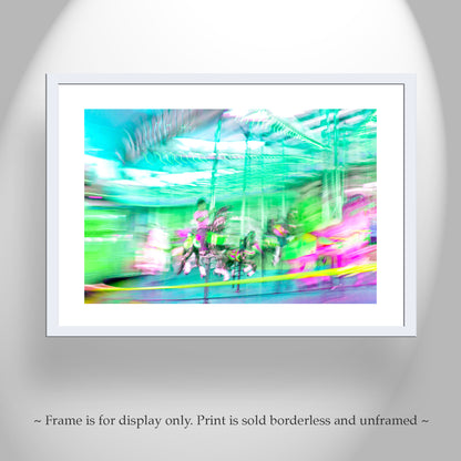 Santa Cruz CA Carousel Print | Vintage Boardwalk Wall Art