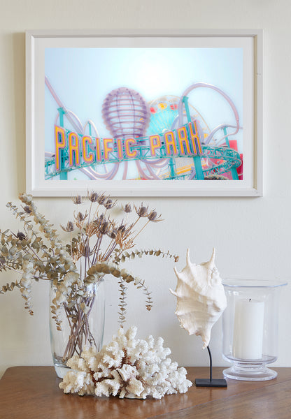 Santa Monica Pier Roller Coaster | Los Angeles California Travel Art Print