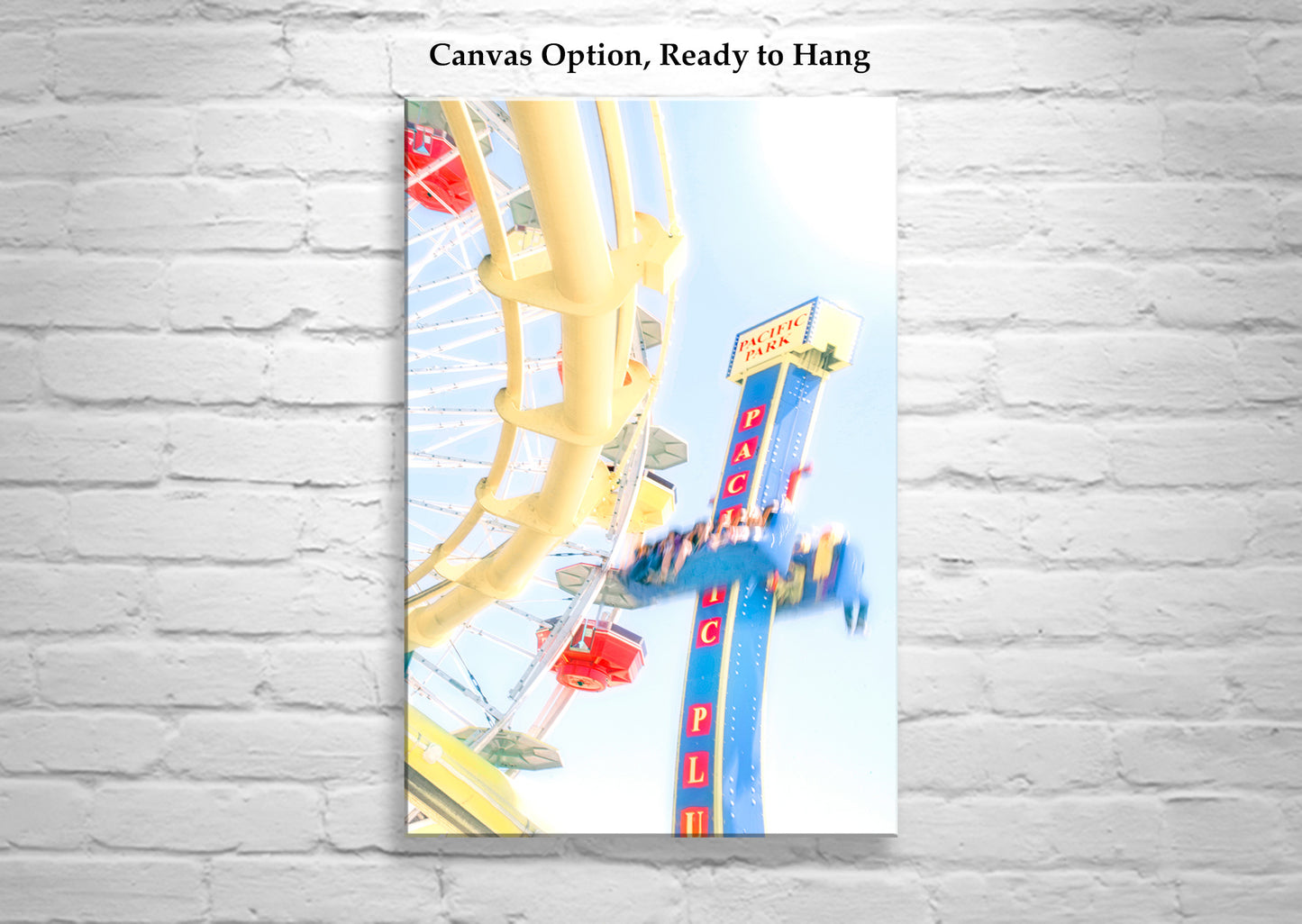 Santa Monica Pier Ferris Wheel Pastel Amusement Park Art Print