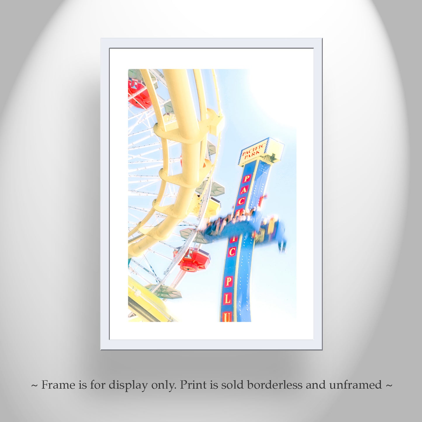 Santa Monica Pier Ferris Wheel Pastel Amusement Park Art Print
