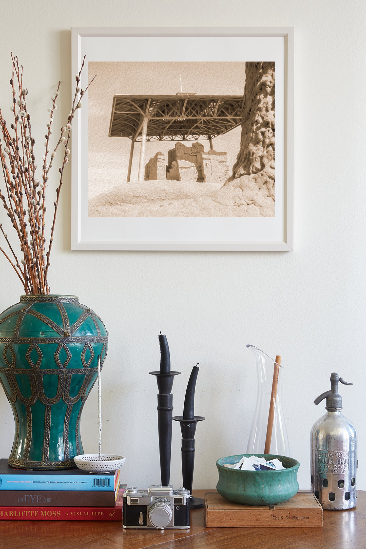 Casa Grande Arizona National Monument Art Photo Print in Vintage Sepia Tone