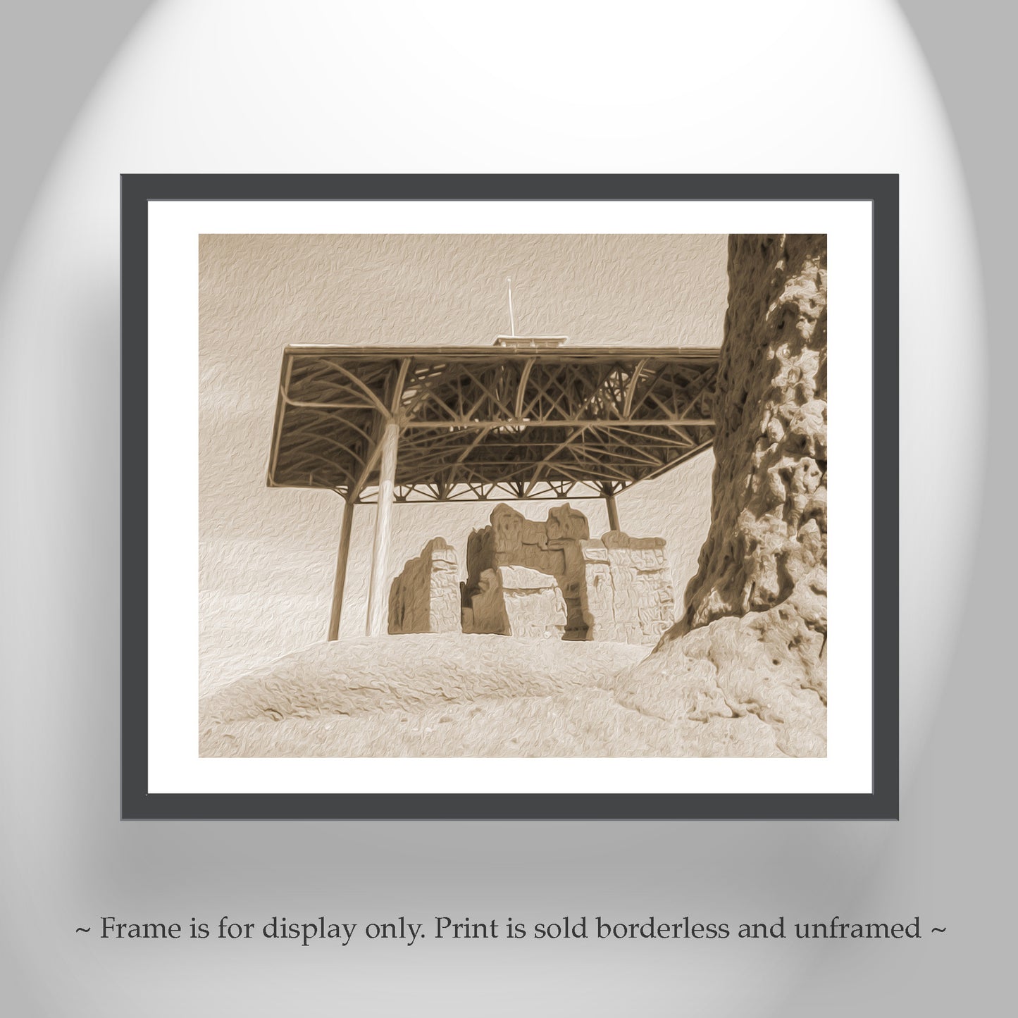 Casa Grande Arizona National Monument Art Photo Print in Vintage Sepia Tone