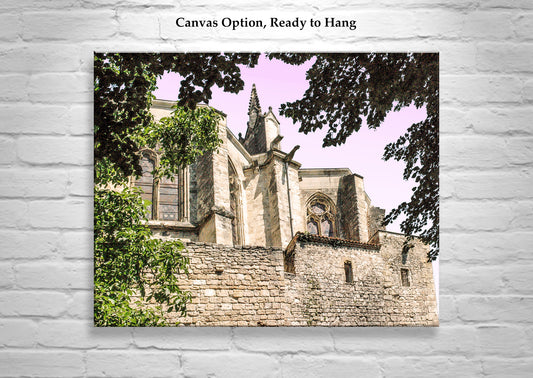 French Cathedral in Bazas Aquitaine France | Photo Art Print Gift