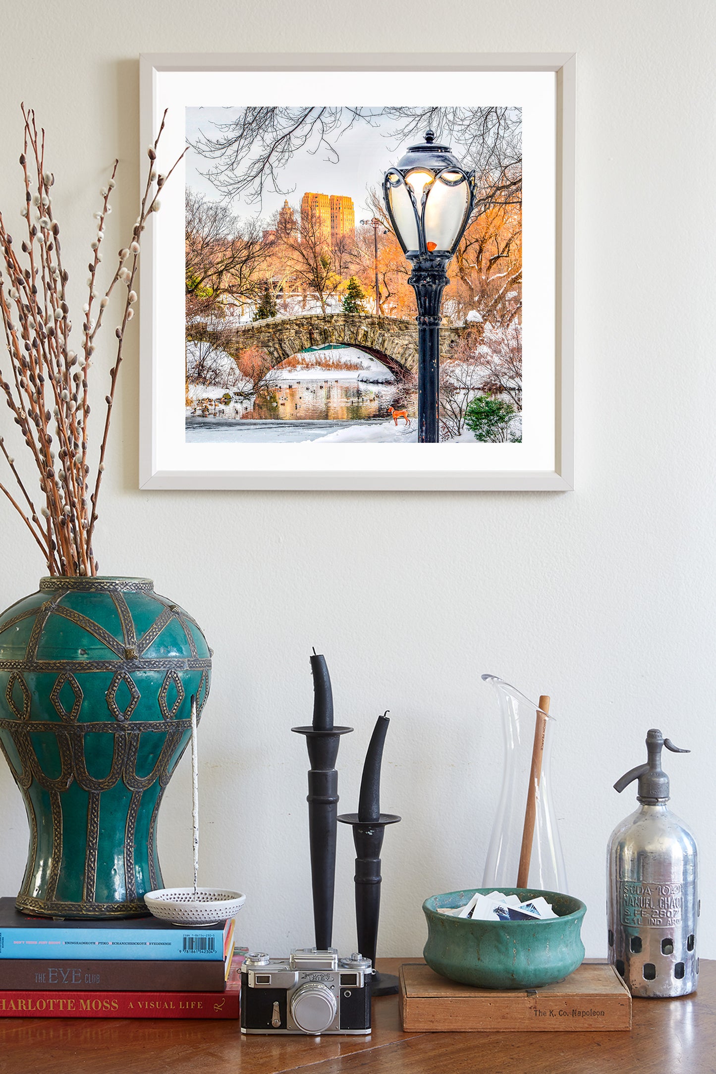 Snowy Winter Central Park Art Print – Gapstow Bridge in NYC