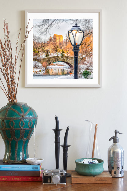 Snowy Winter Central Park Art Print – Gapstow Bridge in NYC
