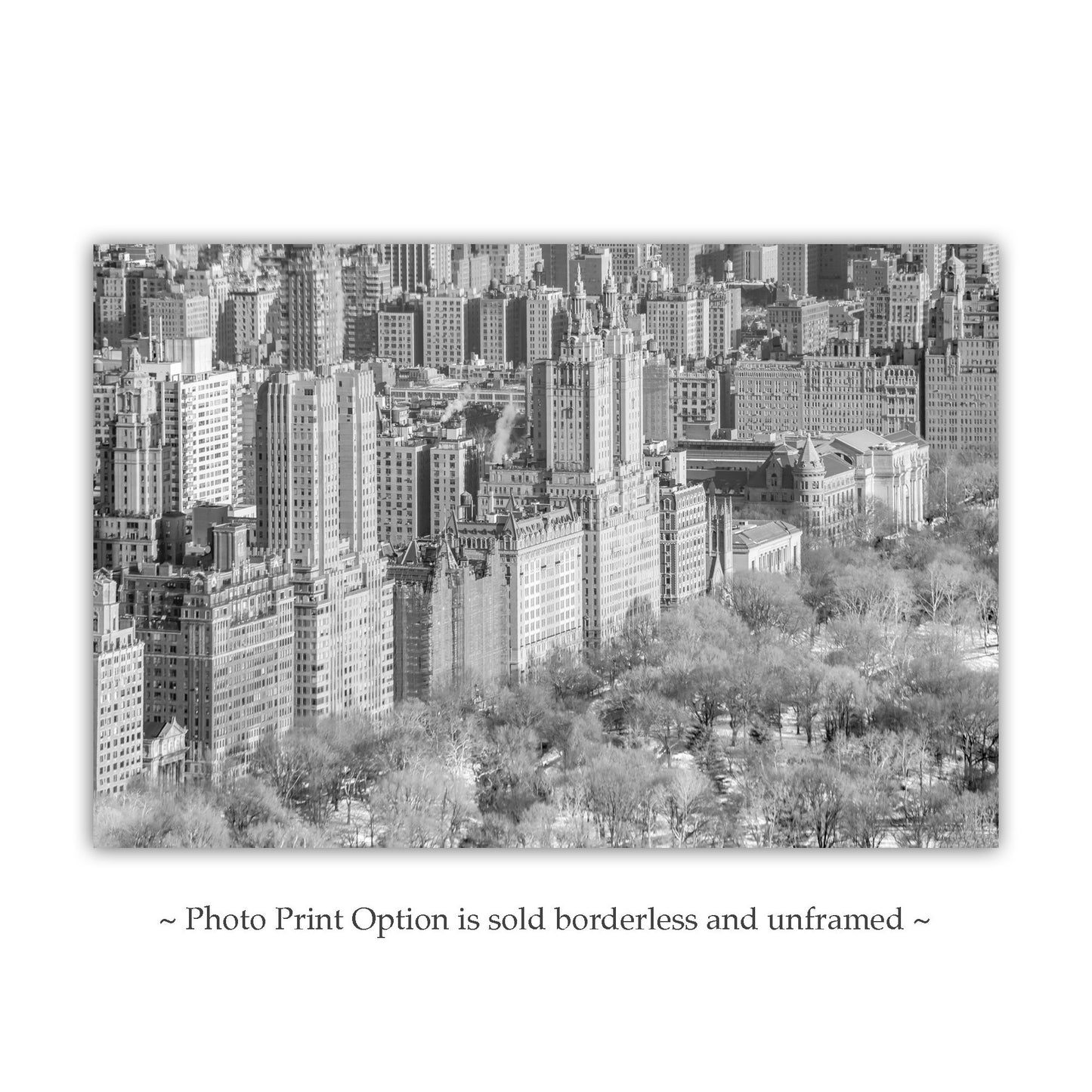 Upper West Side NYC Winter Art – Black & White Cityscape | Central Park West