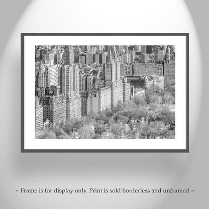 Upper West Side NYC Winter Art – Black & White Cityscape | Central Park West