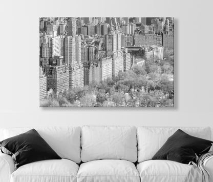 Upper West Side NYC Winter Art – Black & White Cityscape | Central Park West