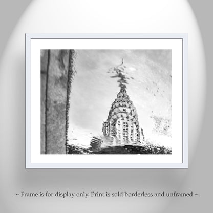 New York City Chrysler Building Art Print in Abstract Black & White